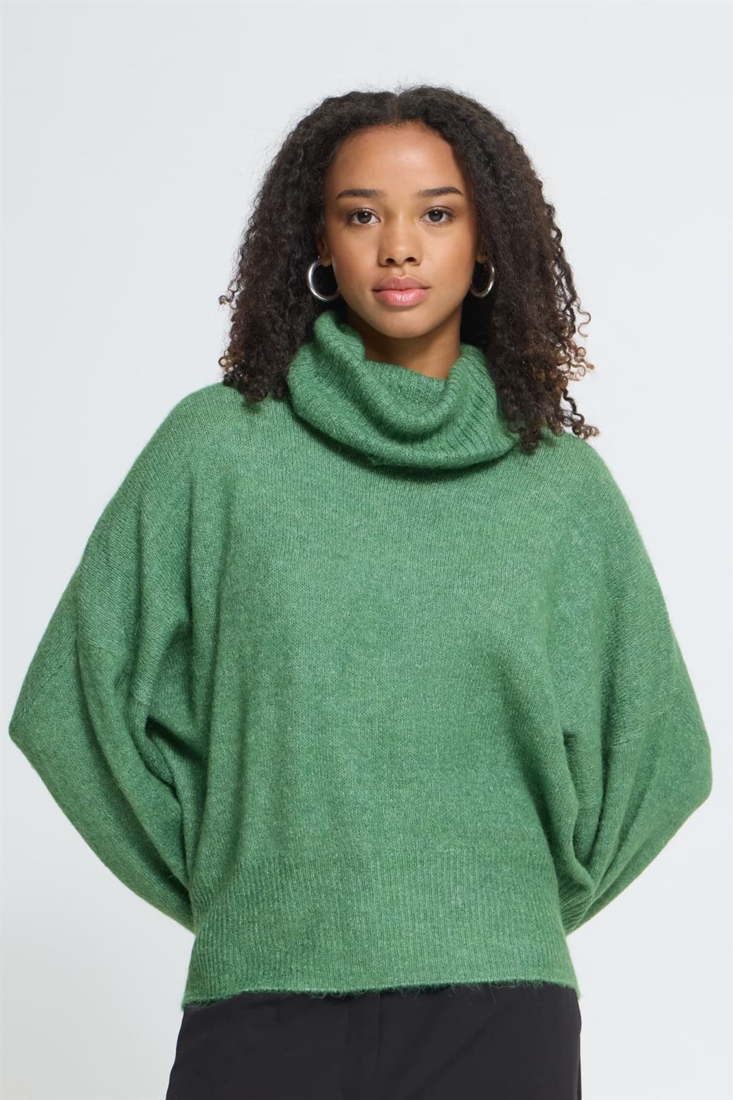 Jersey Kamara de cuello vuelto con botones en los puños Ichi - verde - Imagen 1