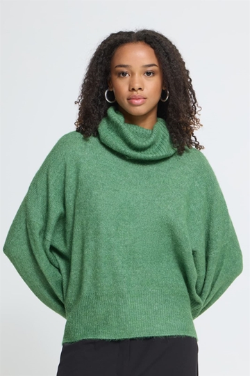 Jersey Kamara de cuello vuelto con botones en los puños Ichi - verde - Imagen 1