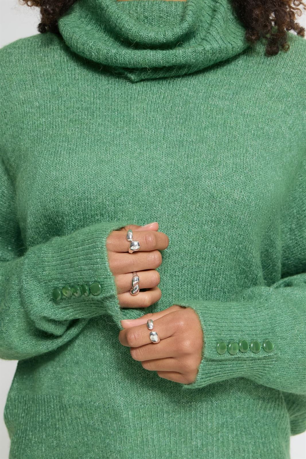 Jersey Kamara de cuello vuelto con botones en los puños Ichi - verde - Imagen 3
