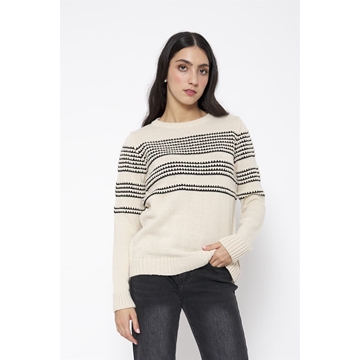 Jersey Llanes de punto jacquard Lylu - crudo y negro - Imagen 1