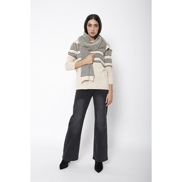 Jersey Llanes de punto jacquard Lylu - crudo y negro - Imagen 2