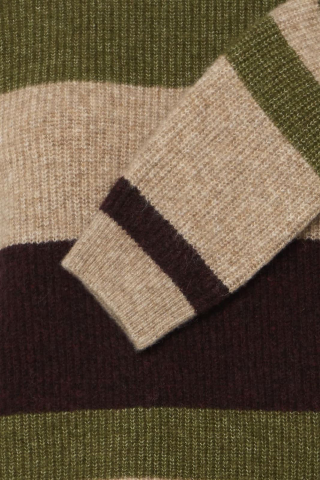 Jersey Otaja de rayas anchas B.young - verde, beige y marrón chocolate - Imagen 4