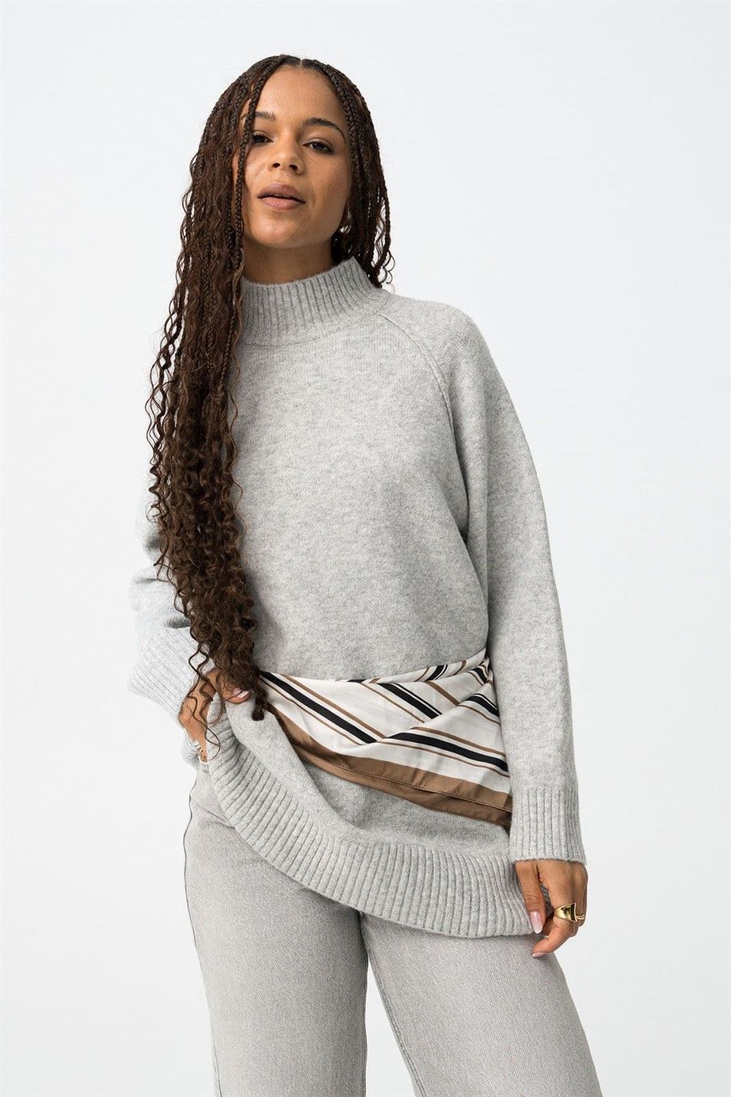 Jersey oversize tricot gris, Prophecy - Imagen 1