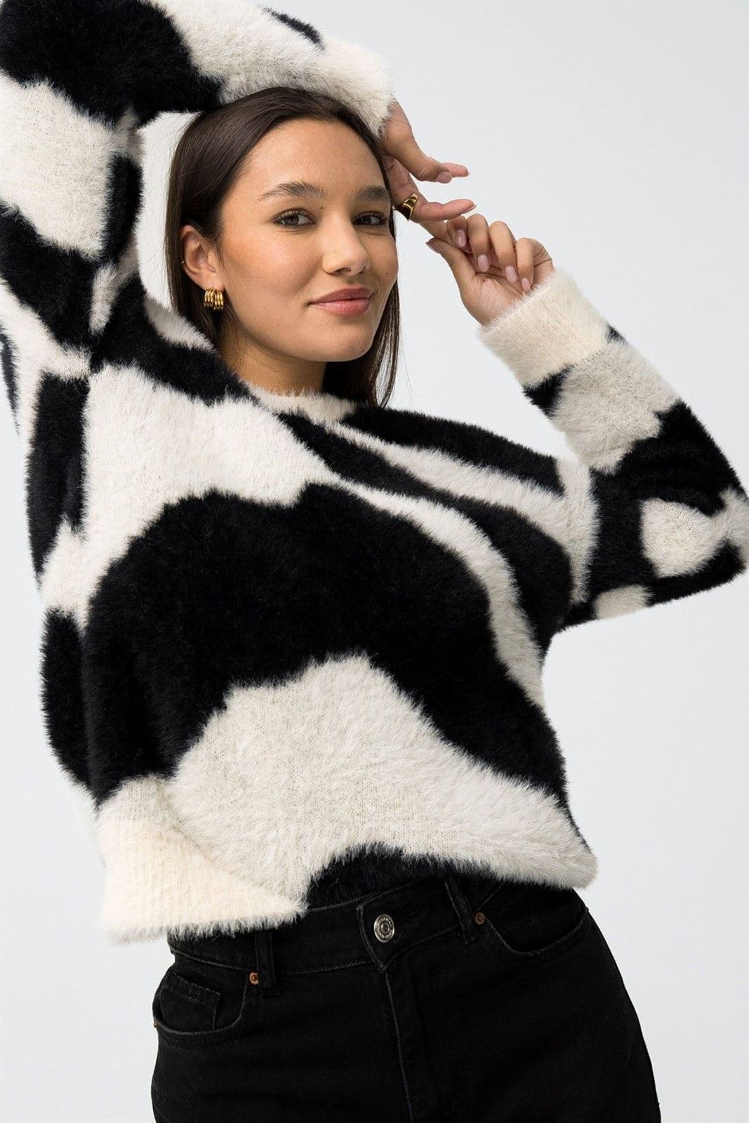 Jersey pelo estampado cebra, Zebra - Imagen 1