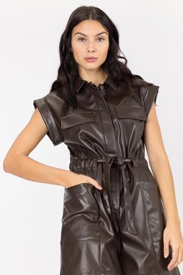 Mono efecto piel con cinturó, Olivia - Imagen 2