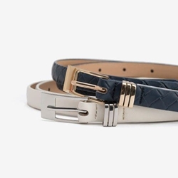 Pack de 2 Cinturones Estrechos beige, azul - Imagen 1