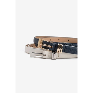 Pack de 2 Cinturones Estrechos beige, azul - Imagen 1
