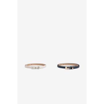 Pack de 2 Cinturones Estrechos beige, azul - Imagen 2