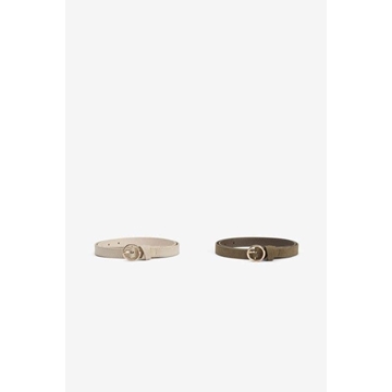 Pack de 2 Cinturones Estrechos beige, verde - Imagen 2