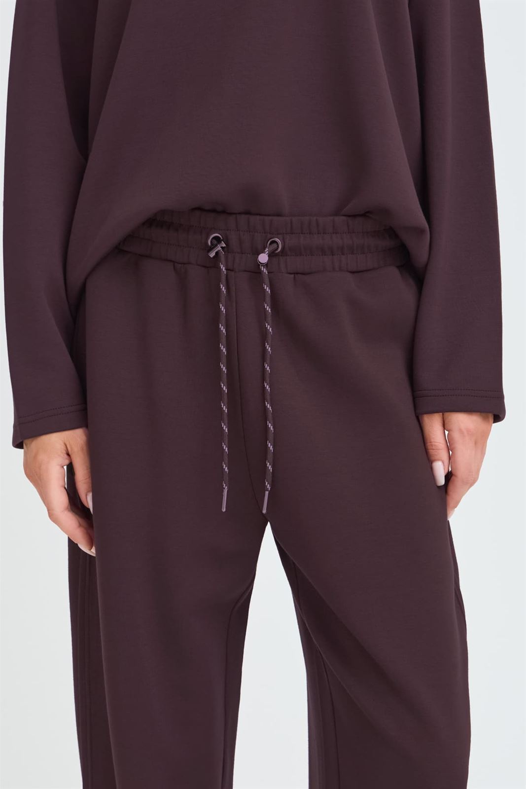 Pantalón ancho cintura alta, By Pusti, B.Young - burdeos - Imagen 4
