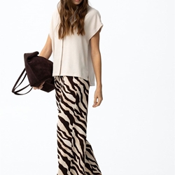 Pantalón ancho zebra chocolate, Francesca - Imagen 1