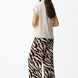 Pantalón ancho zebra chocolate, Francesca - Imagen 2