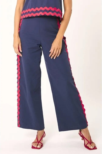 Pantalón azul marino con detalles en rojo, Zag - Imagen 1