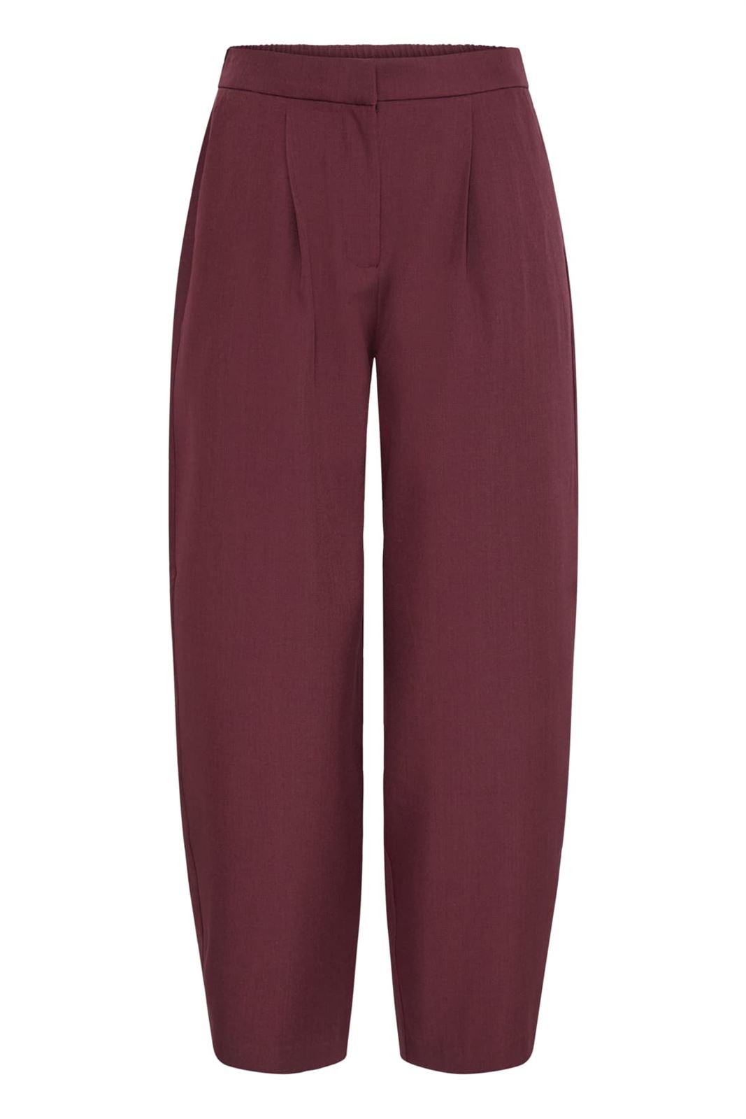 Pantalón barrel cintura alta Ichi, Fava- burdeos - Imagen 7