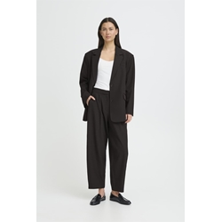 Pantalón barrel cintura alta Ichi, Fava- negro - Imagen 1
