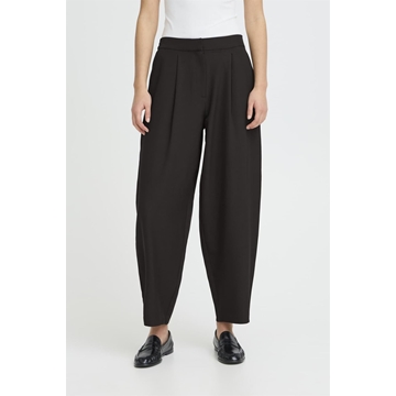 Pantalón barrel cintura alta Ichi, Fava- negro - Imagen 2
