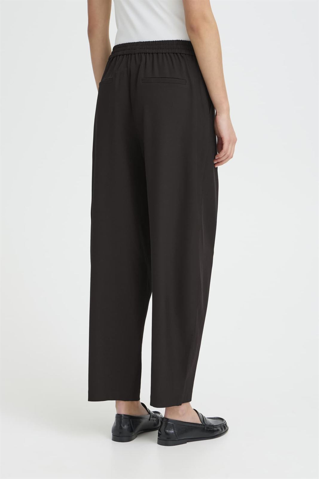 Pantalón barrel cintura alta Ichi, Fava- negro - Imagen 3