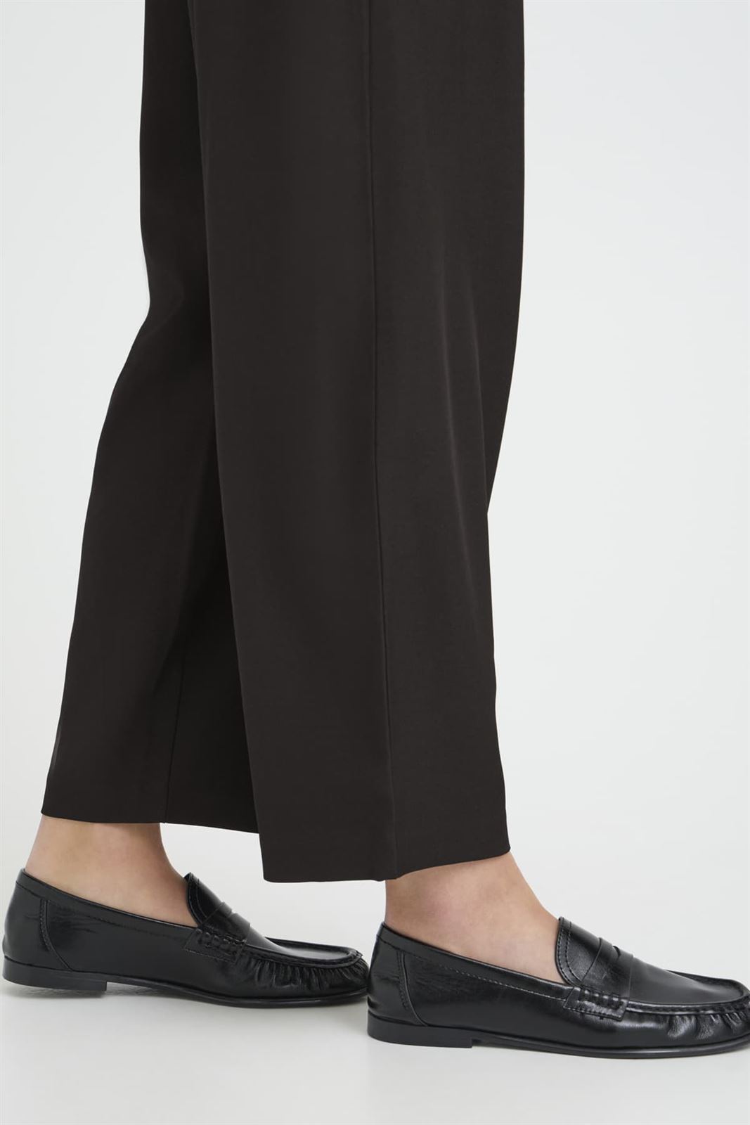 Pantalón barrel cintura alta Ichi, Fava- negro - Imagen 5
