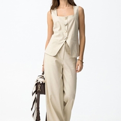 Pantalón beig corte ancho, Namibia - Imagen 1