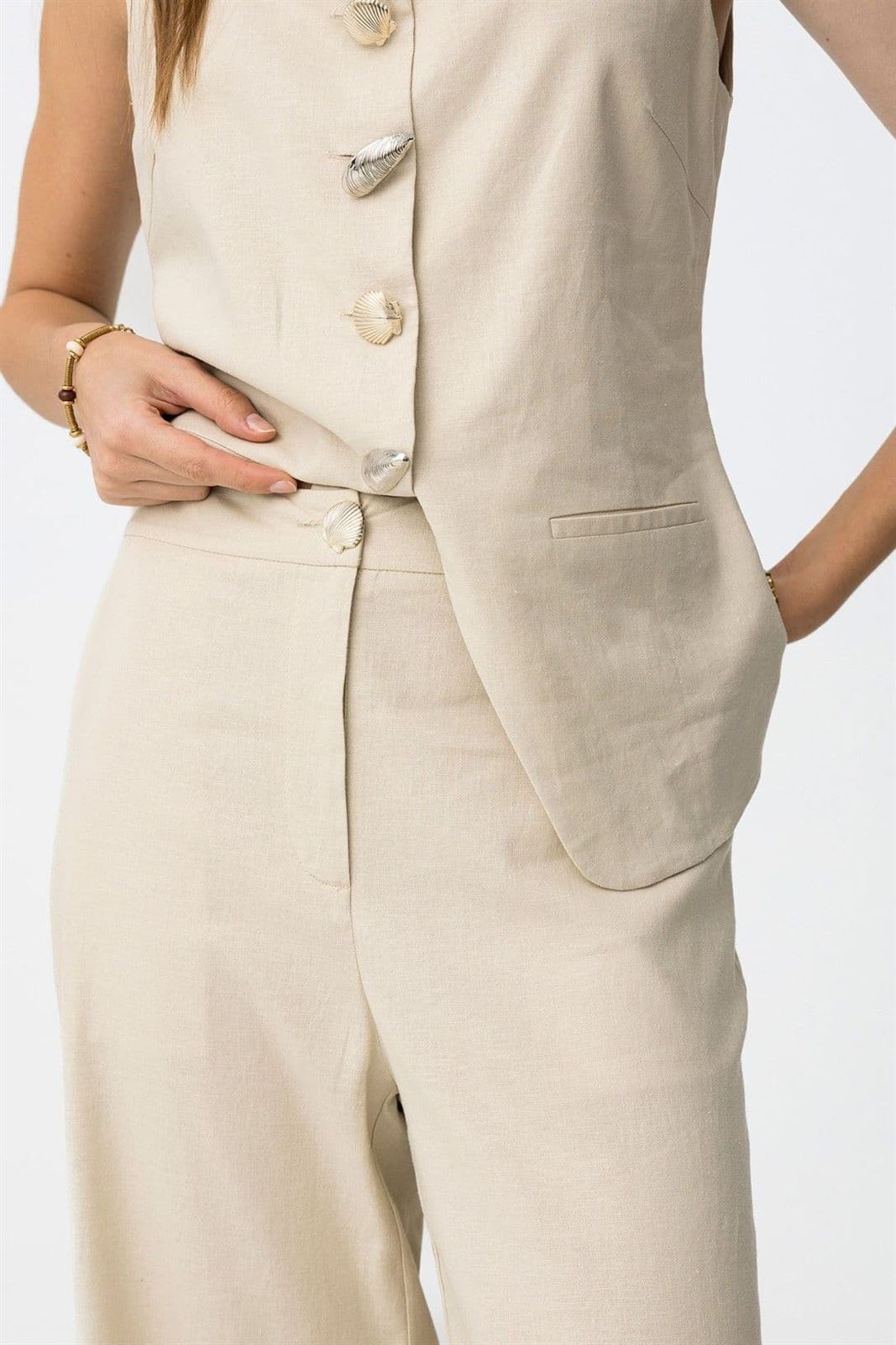Pantalón beig corte ancho, Namibia - Imagen 2