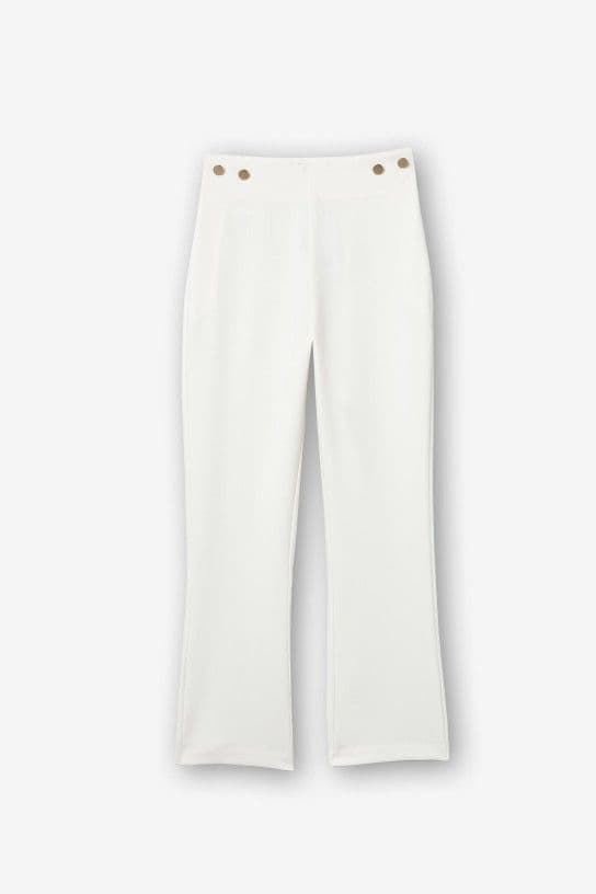 Pantalón blanco Tailored con Botones, Brigitte - Imagen 4