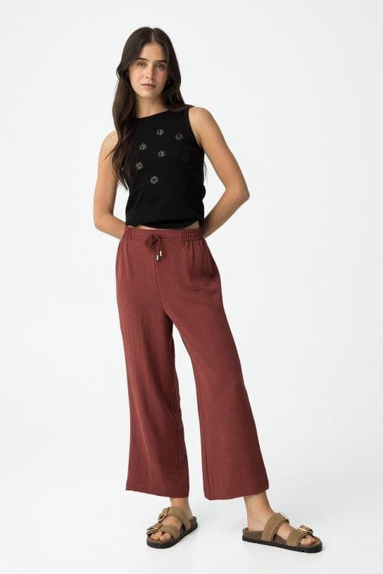 Pantalón culotte granate, Francesca - Imagen 3