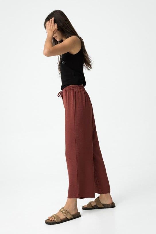 Pantalón culotte granate, Francesca - Imagen 4