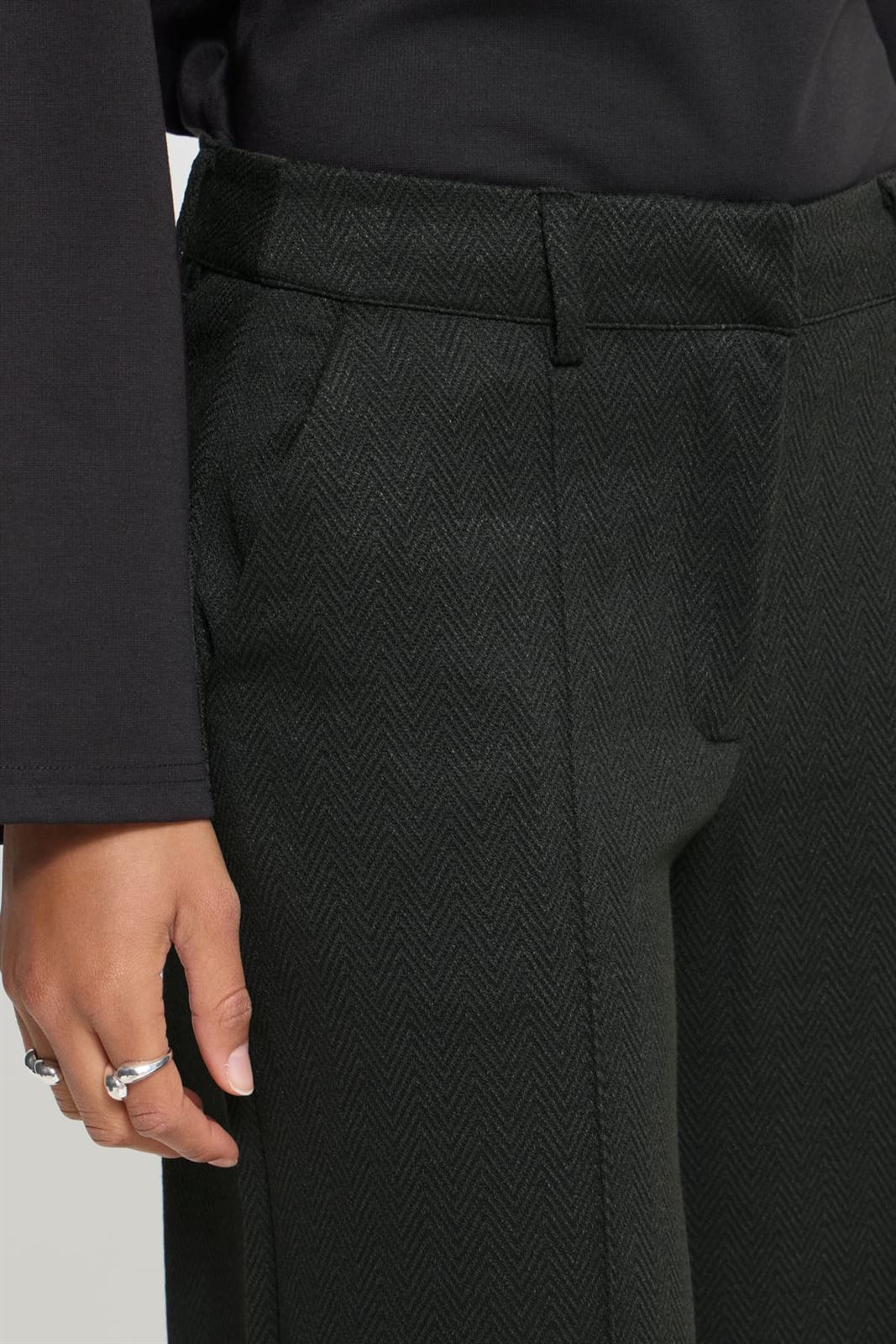 Pantalón de vestir ancho Ichi, Kate office- negro - Imagen 2