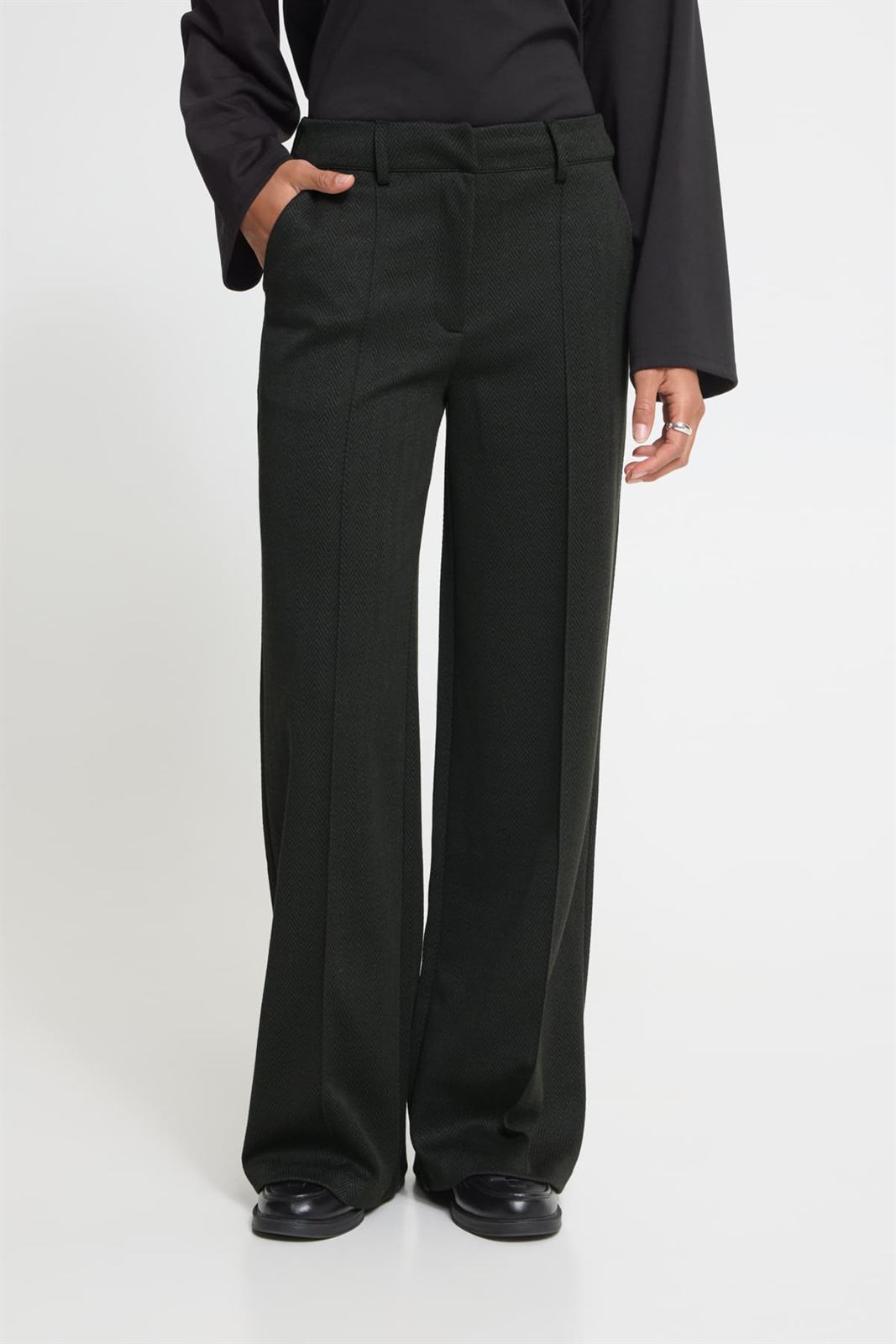 Pantalón de vestir ancho Ichi, Kate office- negro - Imagen 3