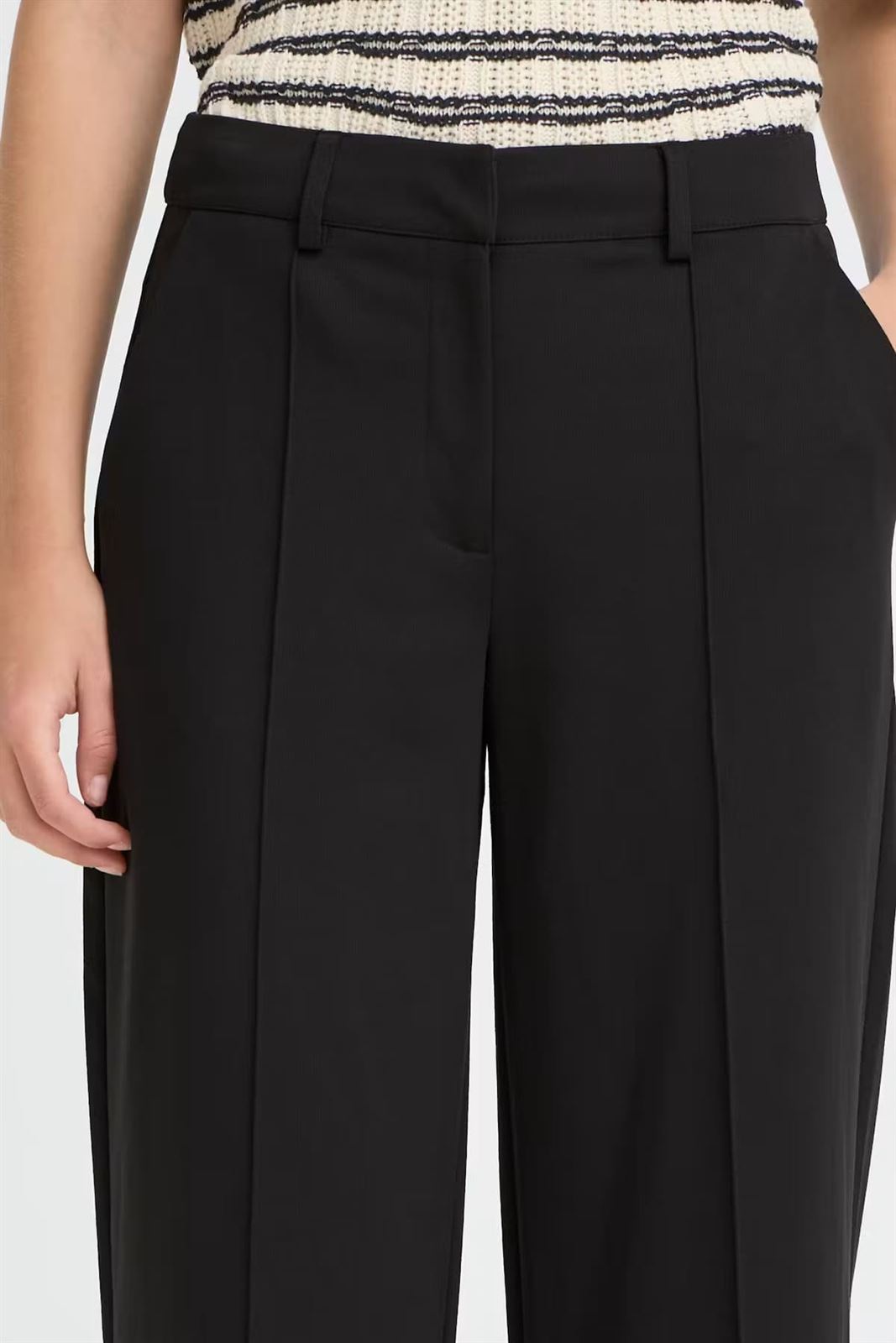 Pantalón de vestir ancho Ichi, Kate office- negro - Imagen 7