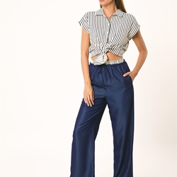 Pantalón fluido azul, Moom - Imagen 2