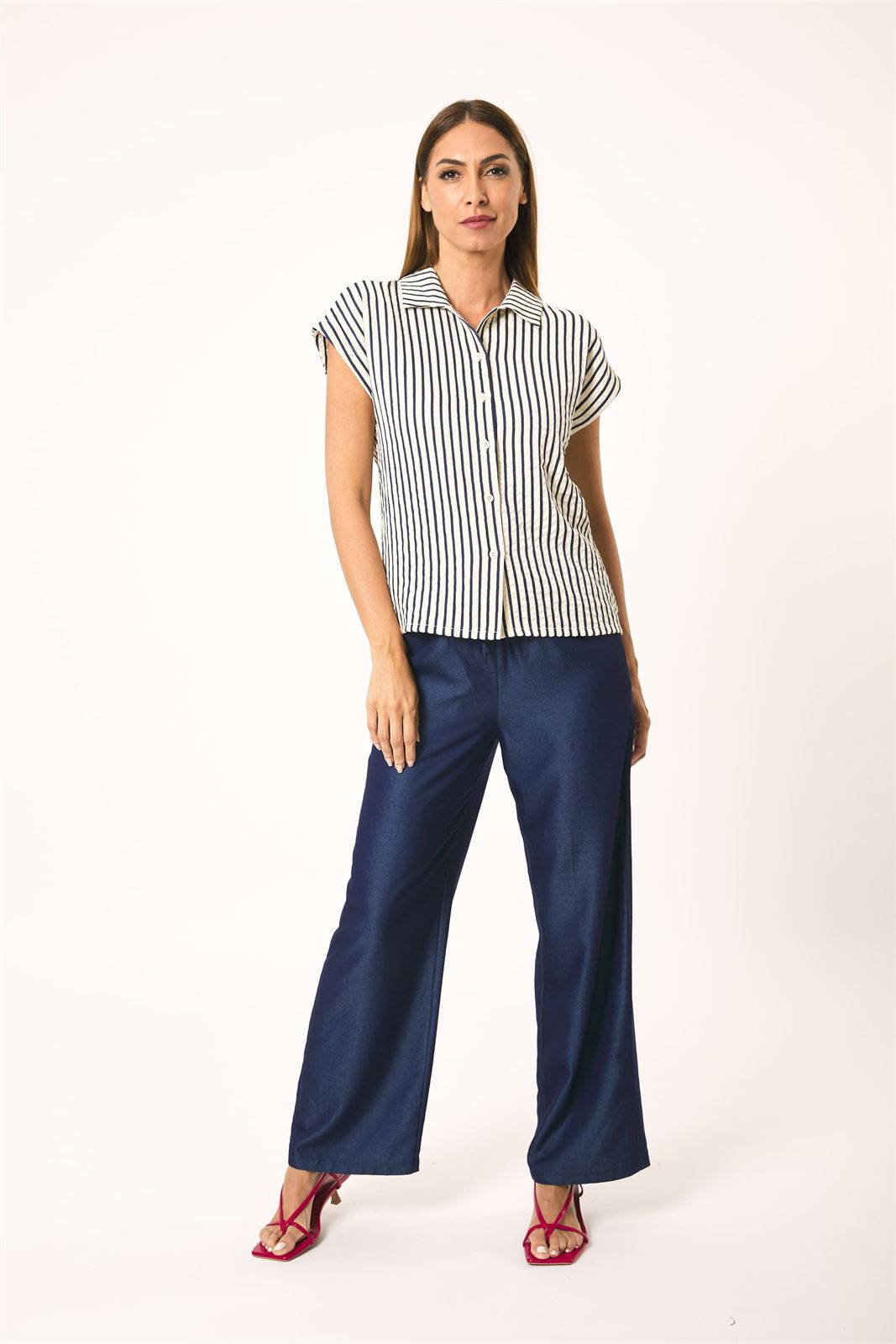 Pantalón fluido azul, Moom - Imagen 3