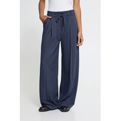 Pantalón Kate Pinelle de rayas diplomáticas y pierna ancha Ichi - azul marino - Imagen 2