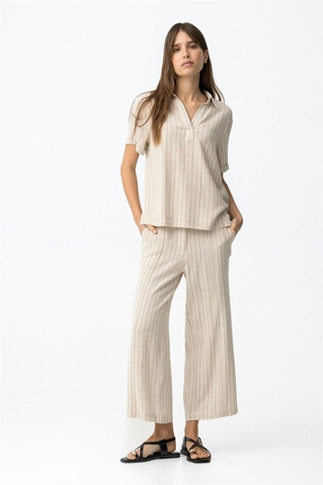 Pantalón lino de rayas, Julie - Imagen 1