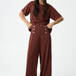 Pantalón palazzo teja, Aethos - Imagen 1