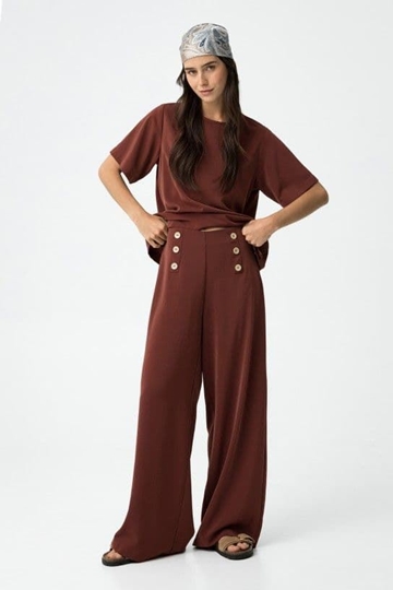 Pantalón palazzo teja, Aethos - Imagen 1