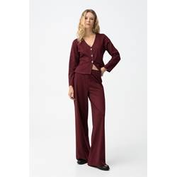 Pantalon recto color vino, Lotty - Imagen 1