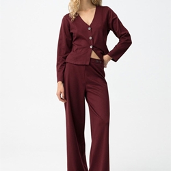 Pantalon recto color vino, Lotty - Imagen 1