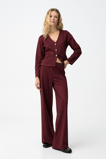 Pantalon recto color vino, Lotty - Imagen 1