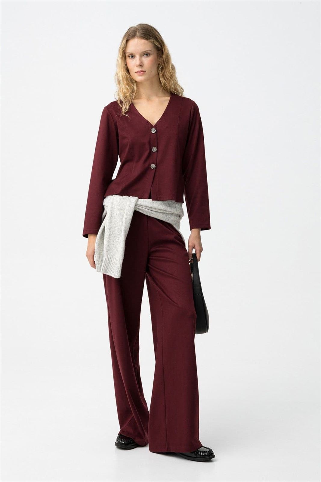 Pantalon recto color vino, Lotty - Imagen 4
