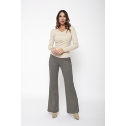 Pantalón Terrasa acampanado de pata de gallo Lylu - negro y beige - Imagen 1