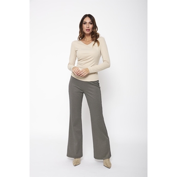 Pantalón Terrasa acampanado de pata de gallo Lylu - negro y beige - Imagen 1