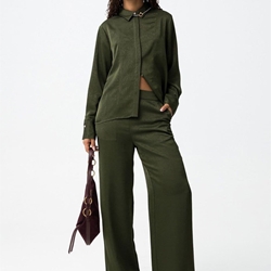 Pantalón textura verde, Marilu - Imagen 1