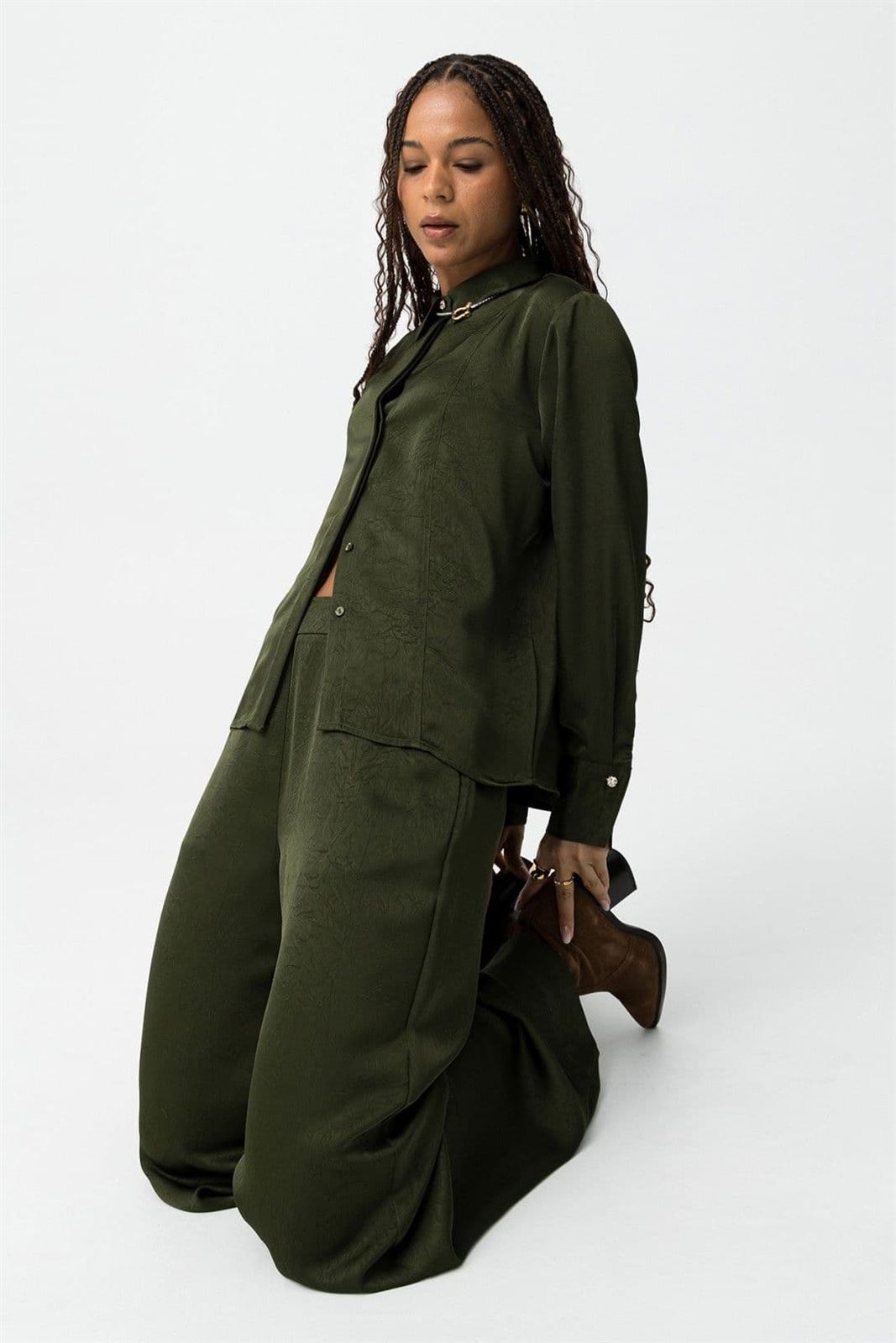 Pantalón textura verde, Marilu - Imagen 4