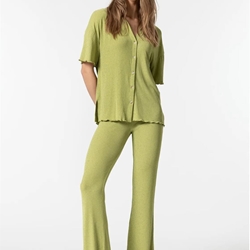 Pantalón Wide Leg Fluido, Safari - Imagen 1