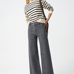 Pantalón wide leg gris, Marine - Imagen 1