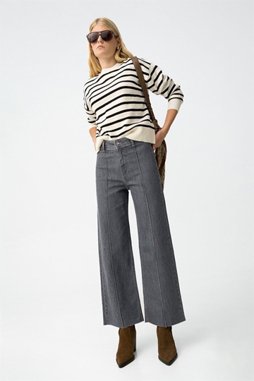 Pantalón wide leg gris, Marine - Imagen 1
