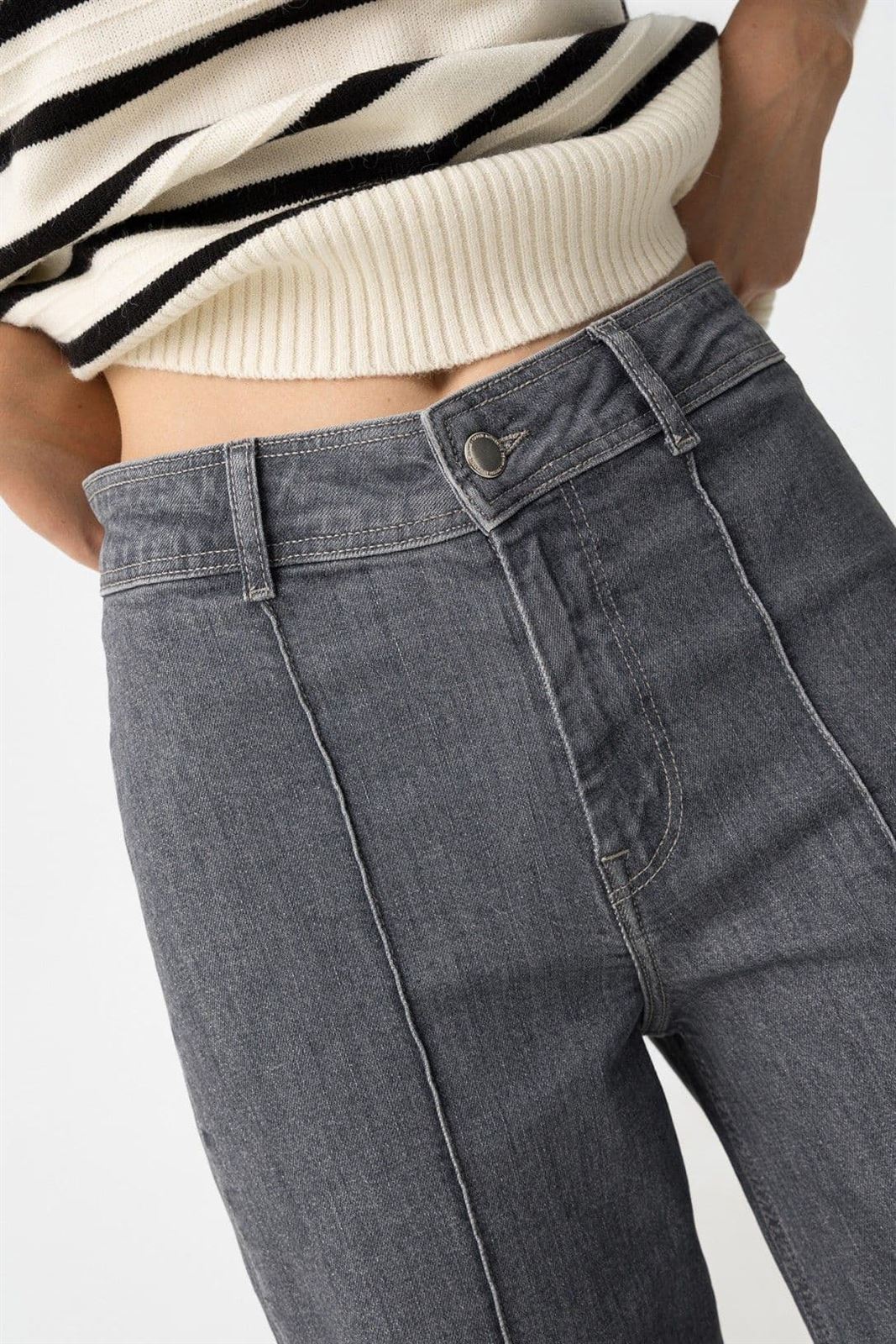 Pantalón wide leg gris, Marine - Imagen 5