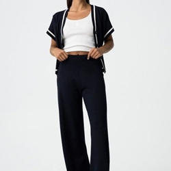 Pantalones azul marino anchos punto, Dero - Imagen 1