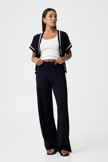 Pantalones azul marino anchos punto, Dero - Imagen 1